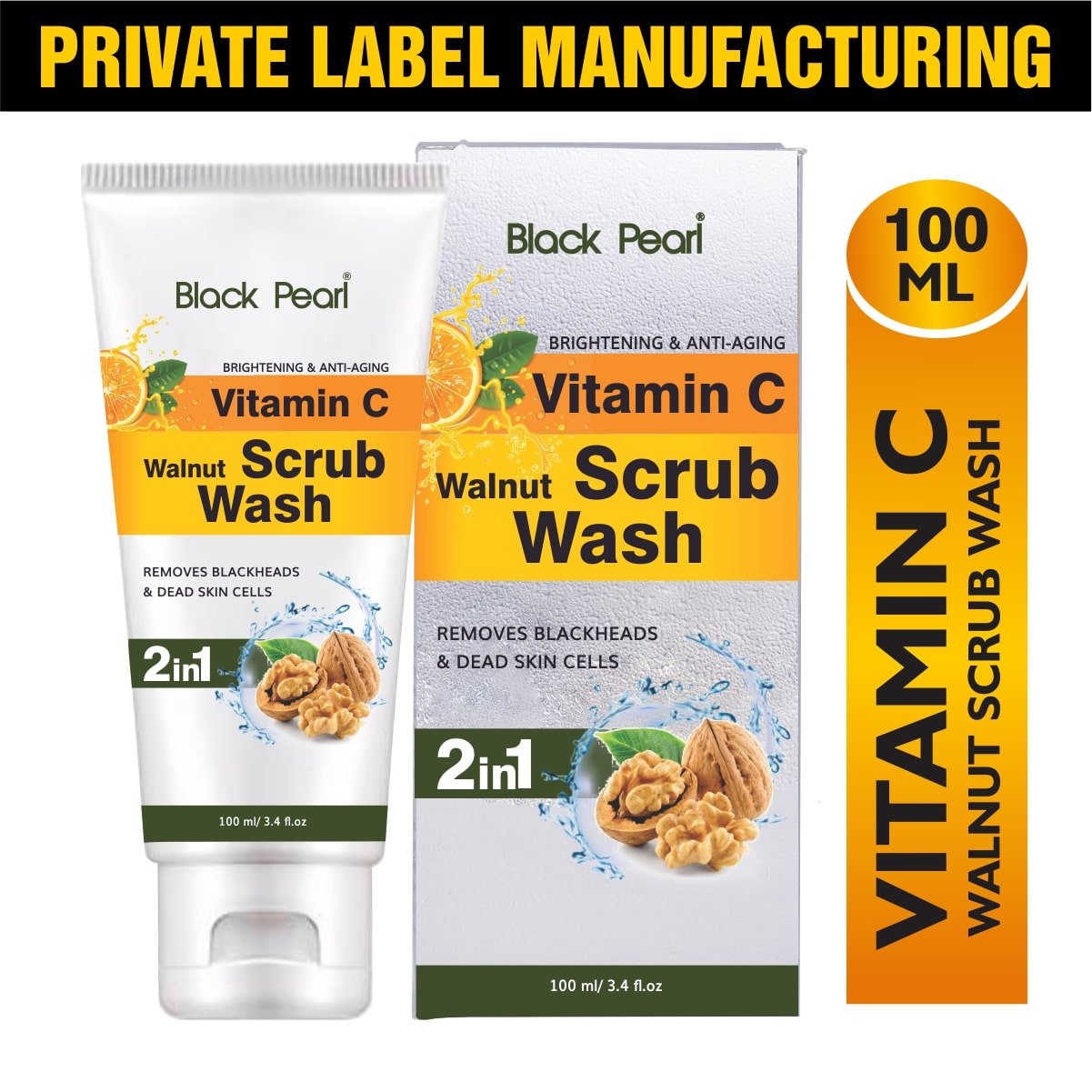 Vitamin C Walnut Scrub Wash Private Label Manufacturing