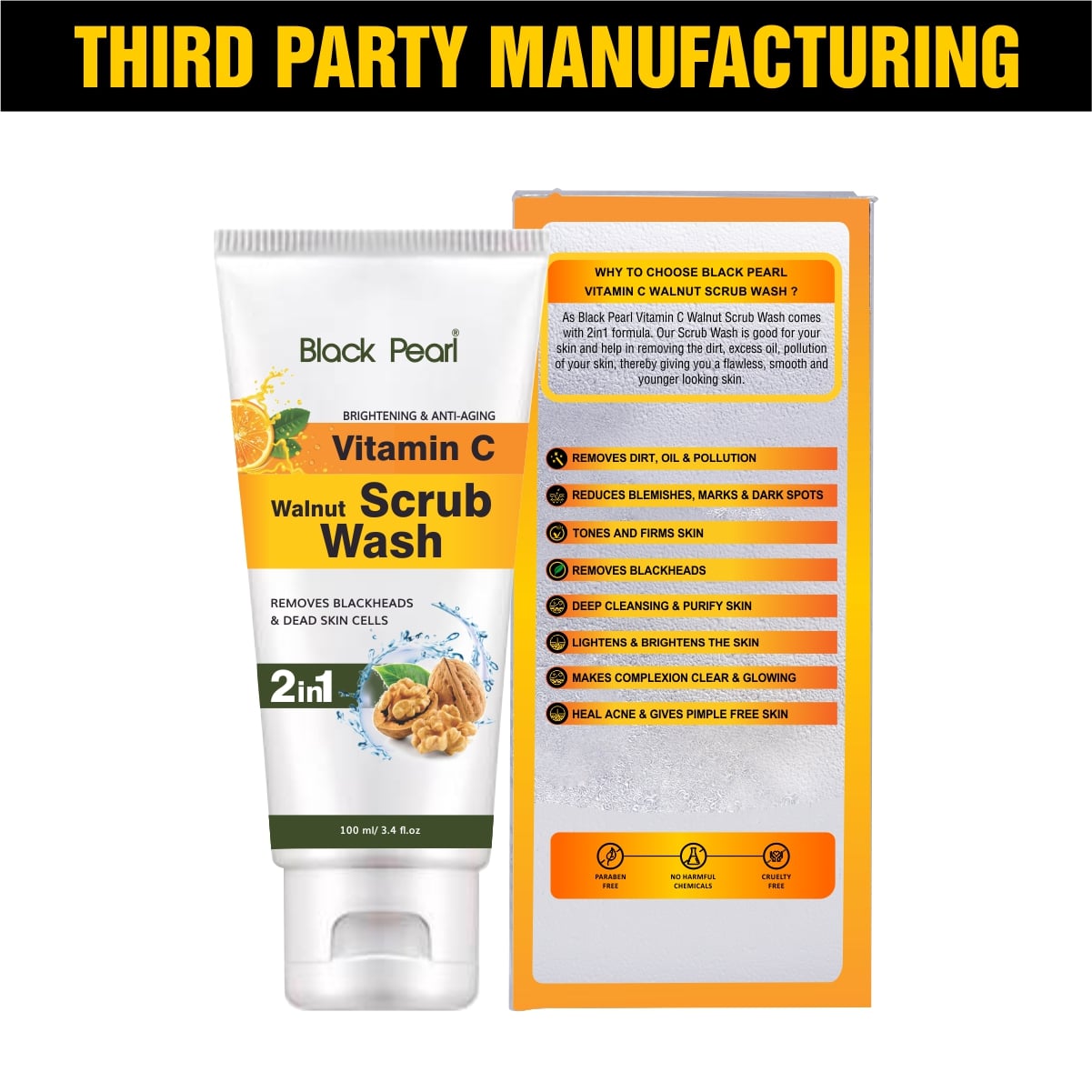 Vitamin C Walnut Scrub Wash Third Party Manufacturing